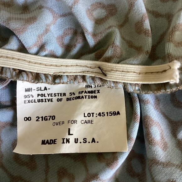 VTG Retro Ally B Ruched Short Sleeve Jersey Knit Top Choker Accent Sz L 158B - Picture 8 of 9